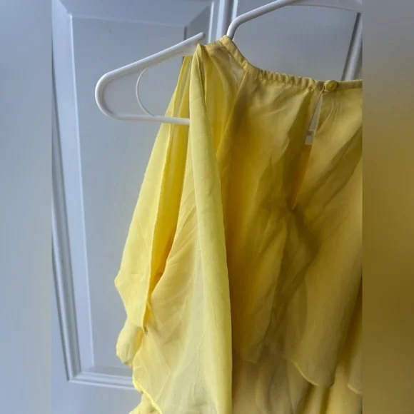 Tash Sophie Ruffle Tiered Mini Dress Originally $80 Size M Yellow Dress - Picture 5 of 5